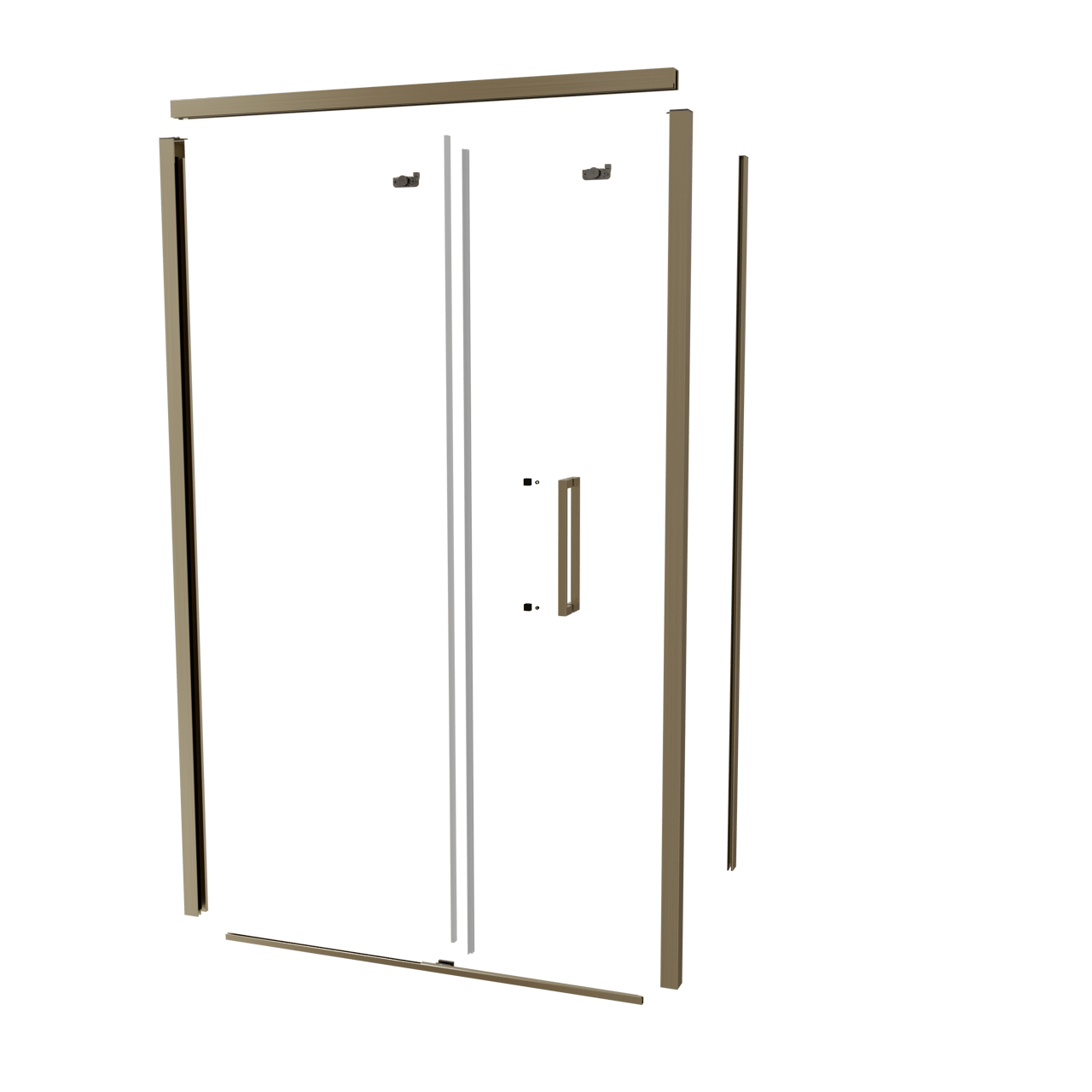 Balmani Senses Design 120 cm gauche ensemble de profils pour coin-douche avec porte coulissante brushed champagne gold