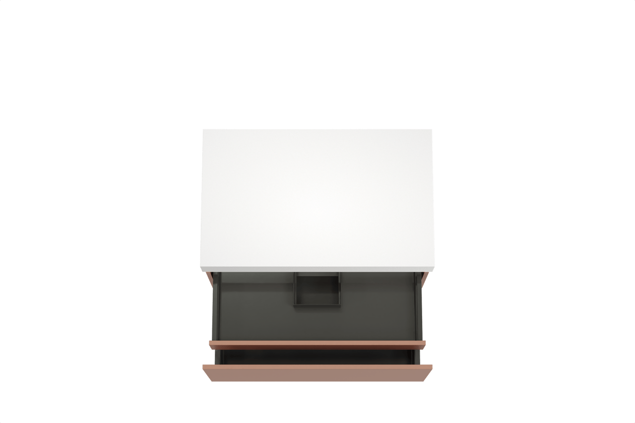 Balmani Sfera by Lucida meuble salle de bains suspendu 90 x 55 cm cotto avec Dominus tablette simple en solid surface blanc mat