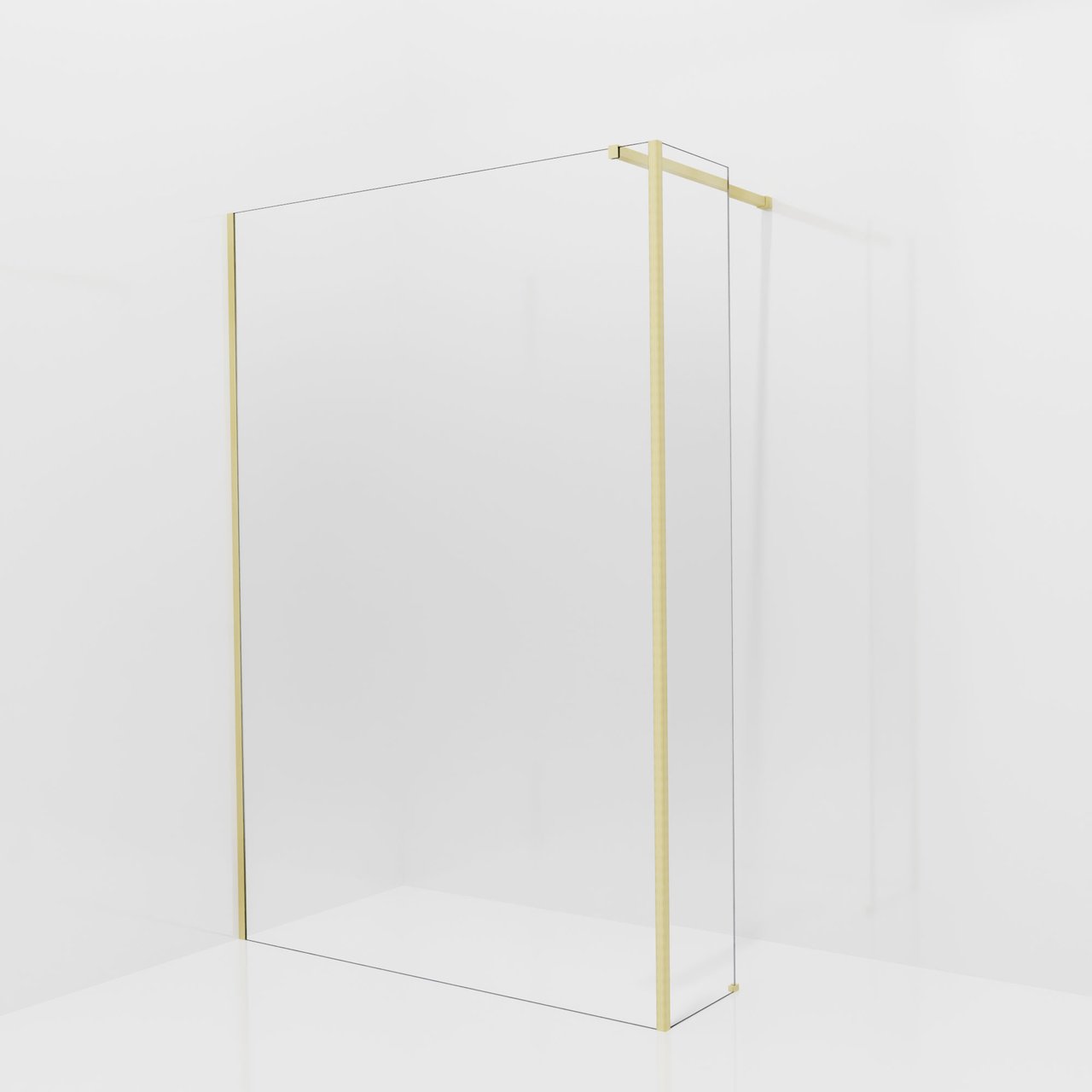 Balmani Modular Walk-In Dusche mit fester Seitenwand: 140 x 200 cm, Permafrost, inklusive Coating, Profil Brushed Champagne Gold