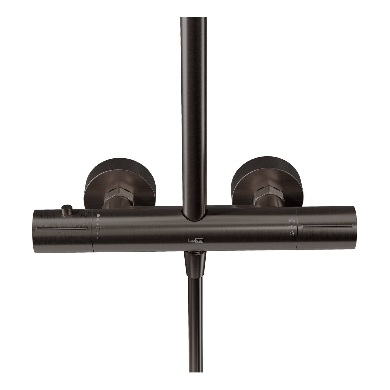 Blaufoss Round 300 Duschsystem: Brushed GunMetal