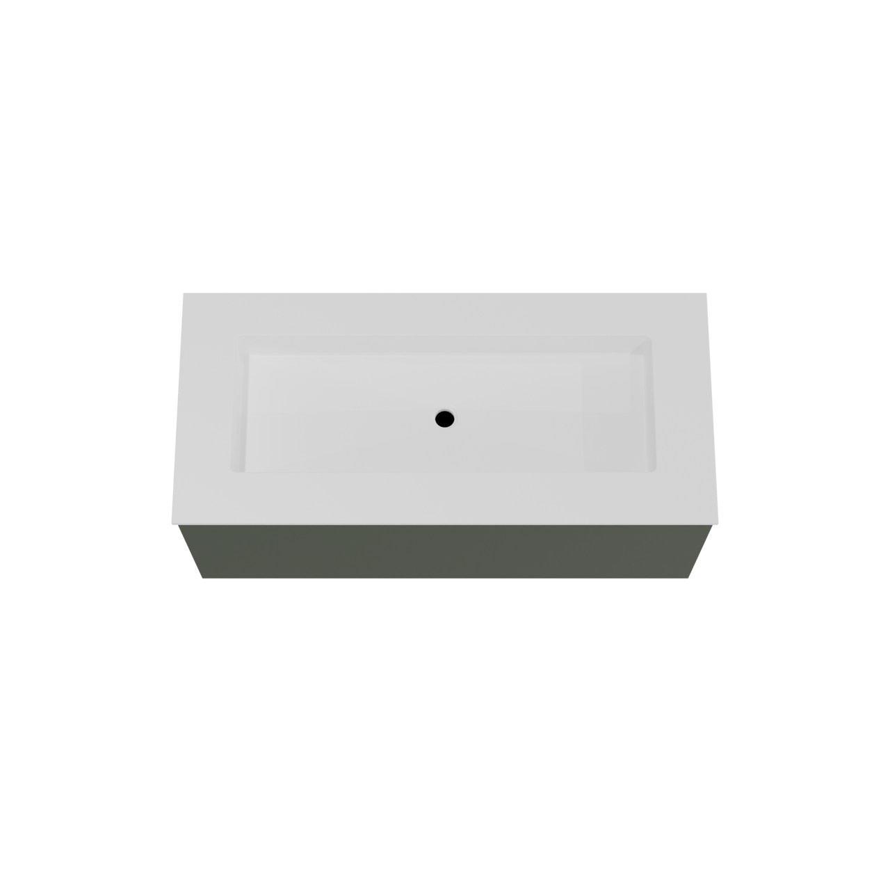 Balmani Sfera by Lucida zwevend badmeubel 120 x 55 cm forest met Tablo Stretto enkele wastafel voor 2 kraangaten in solid surface mat wit