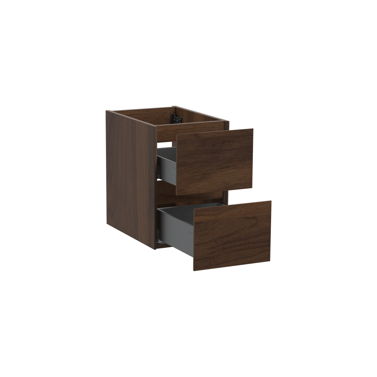 Storke Edge zwevende wastafelonderkast 35 x 52 cm notelaar 2 lades