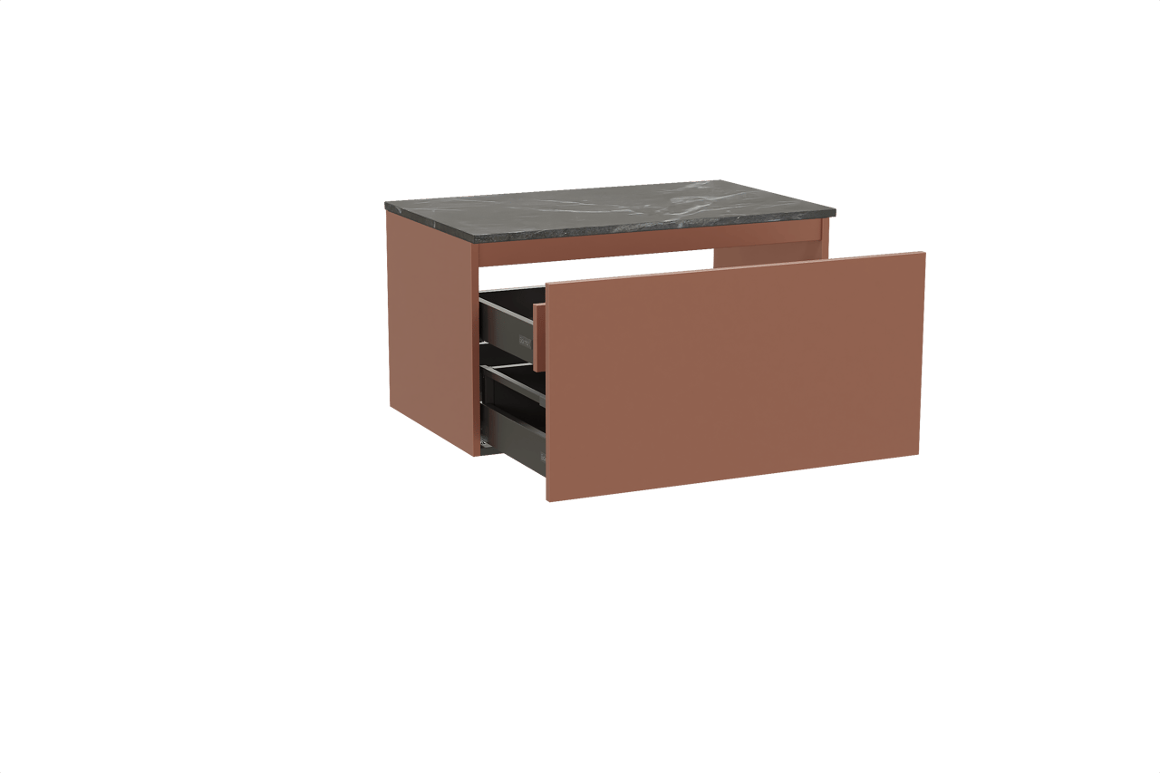 Balmani Sfera by Lucida meuble salle de bains suspendu 90 x 55 cm cotto avec Stretto tablette simple en marbre pietra grey