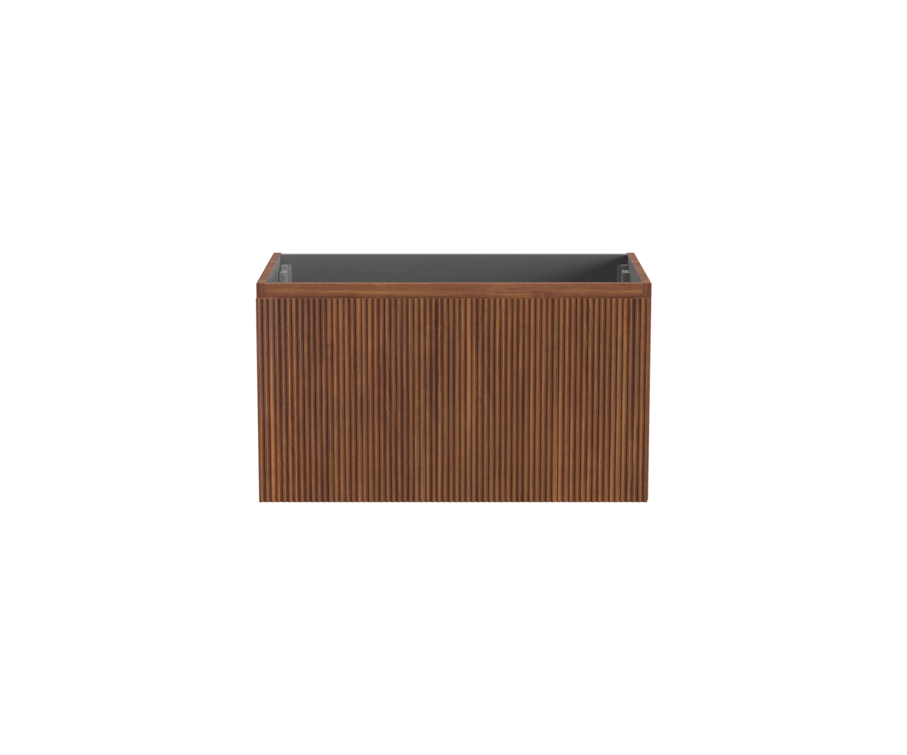 Storke Ribs zwevende wastafelonderkast 85 x 52 cm notelaar 2 lades