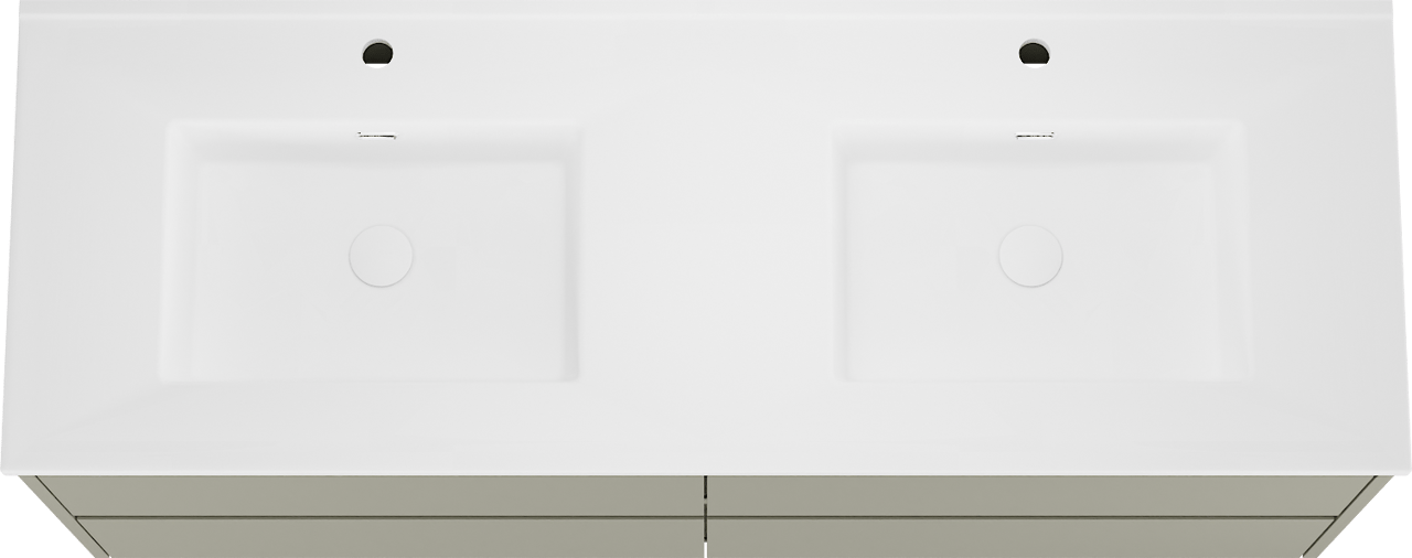 Storke Seda meuble salle de bains suspendu 150 x 52 cm soie grise avec Kera double vasque en porcelaine blanc mat, bondes incluses