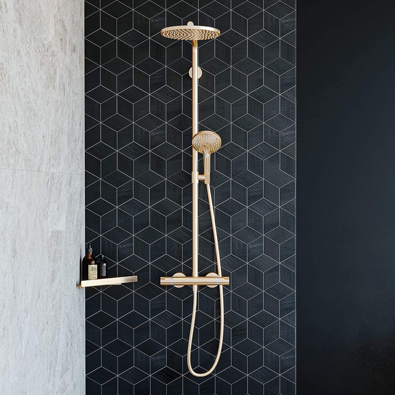 Hansgrohe Raindance Select S 240 Powderrain Duschsystem: Brushed Bronze