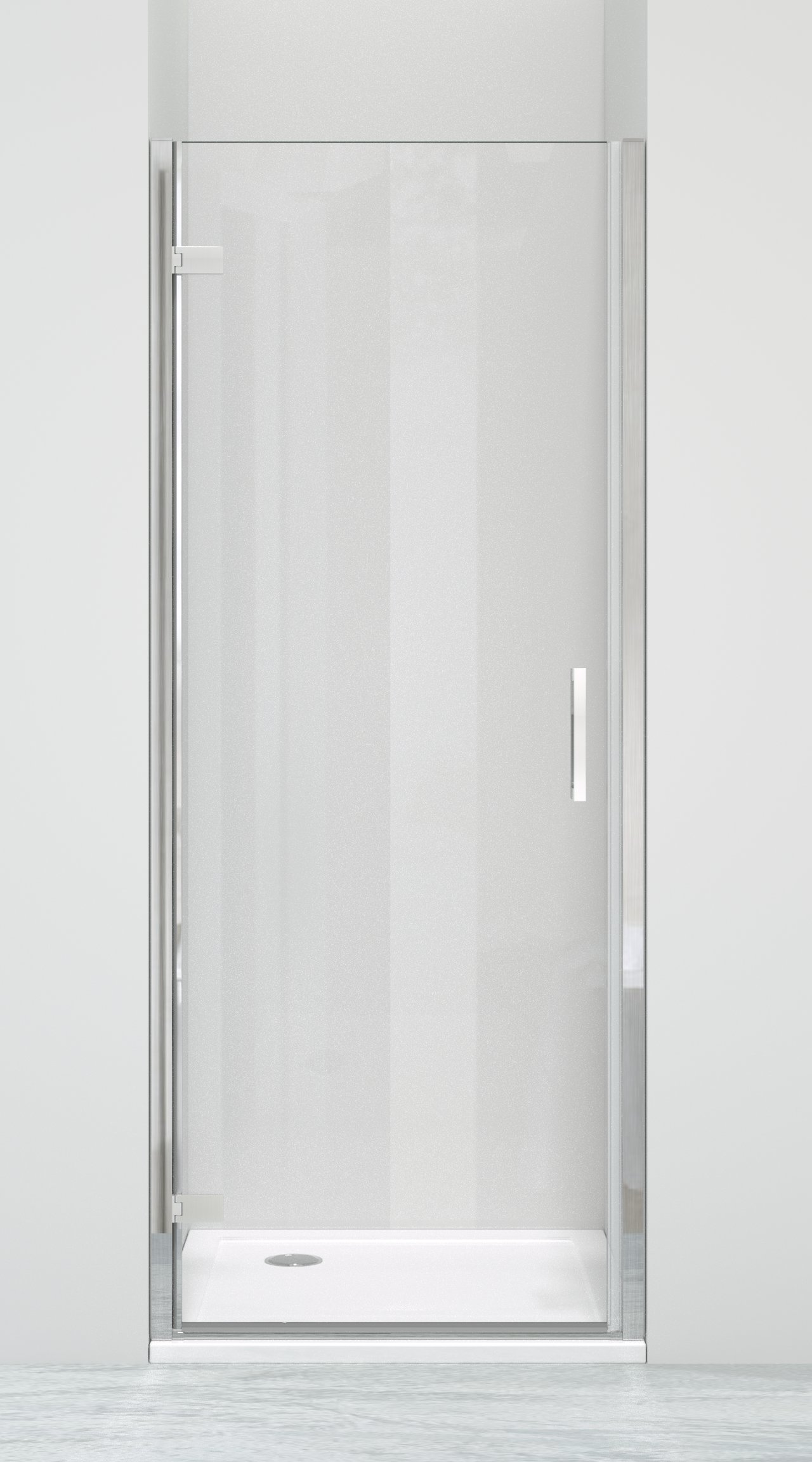 Luca Varess Nona porte pivotante 85 x 200 cm verre transparent profil chrome brillant