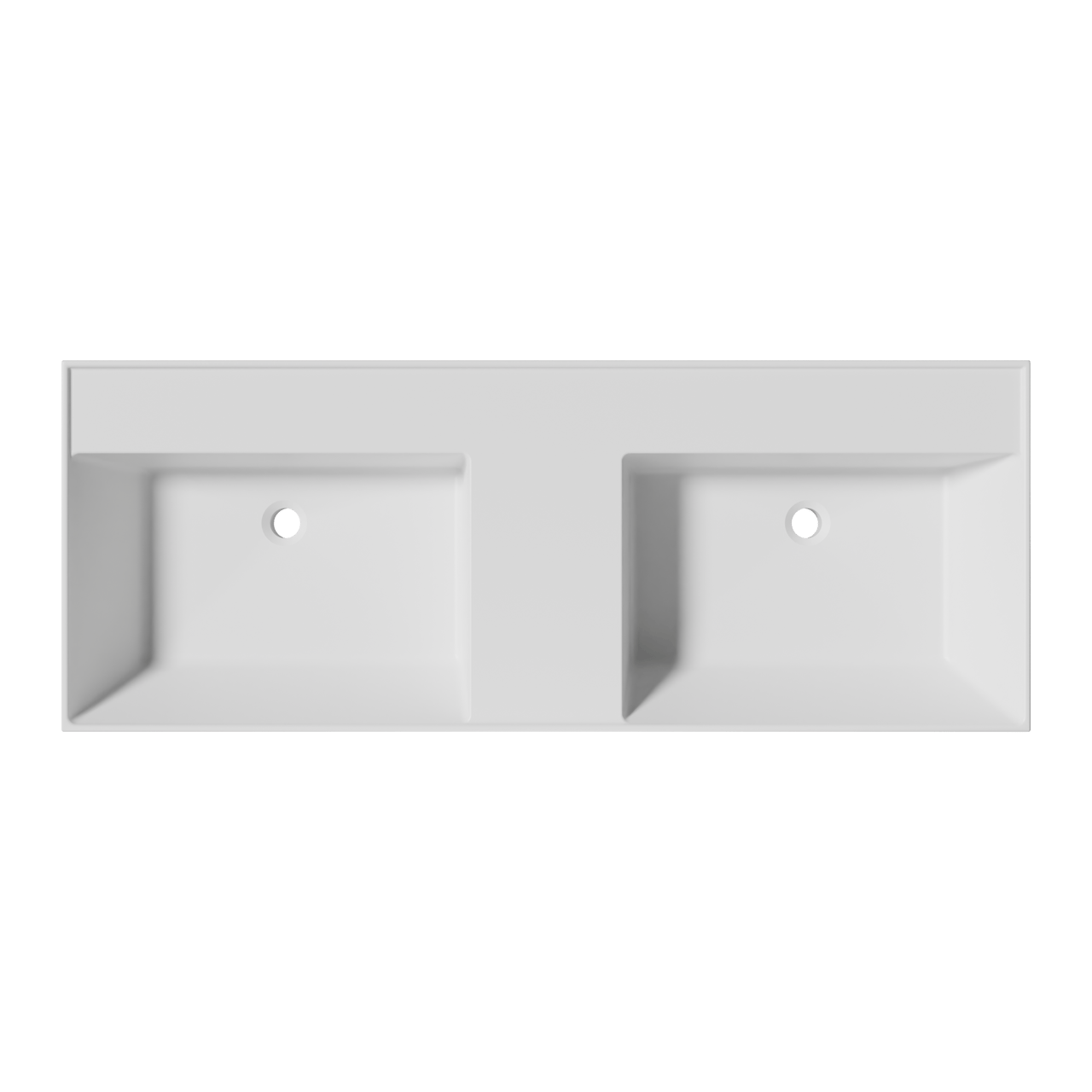 Balmani Argila dubbele wastafel composietmarmer mat wit 120 x 46 cm