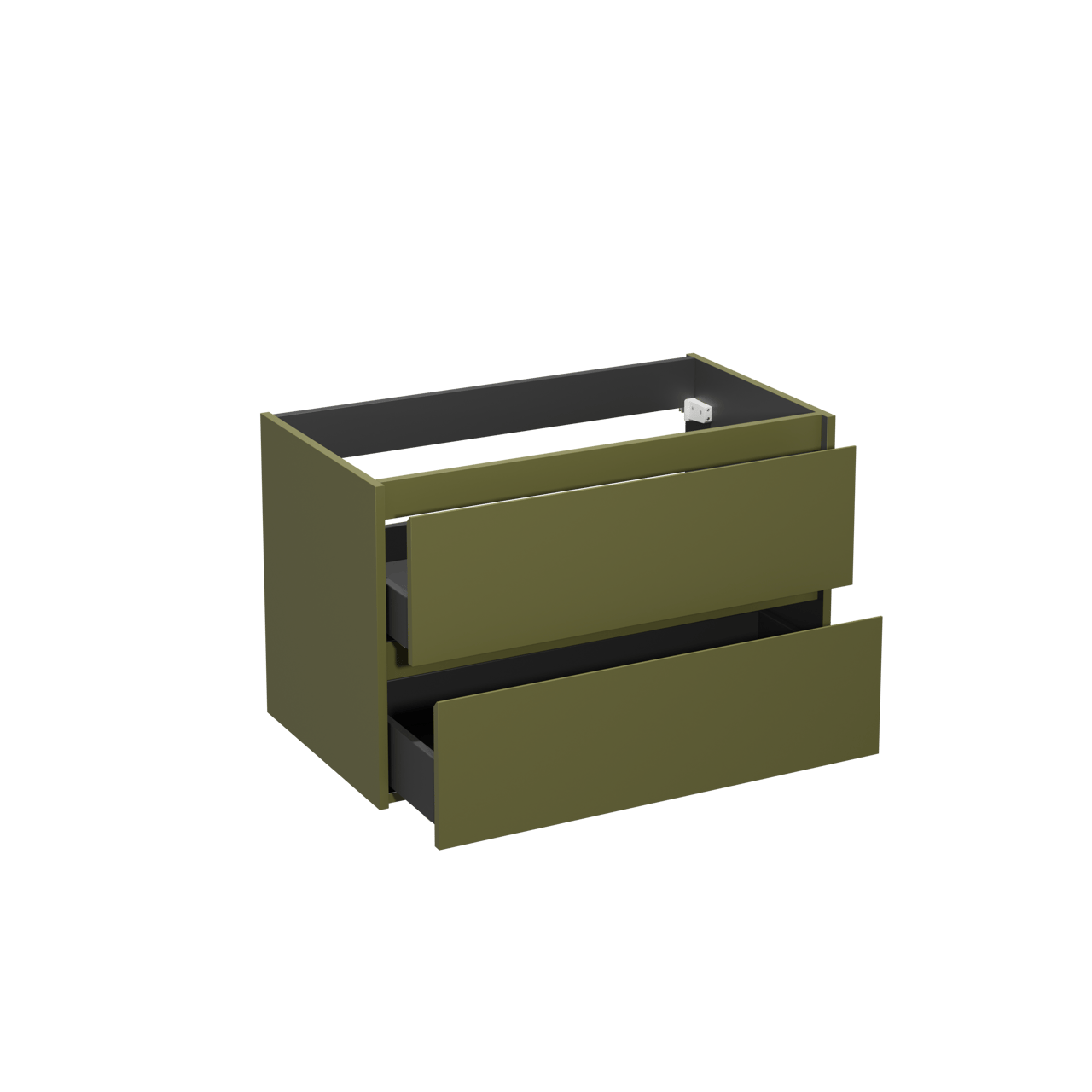 Storke Seda hängender Waschbeckenunterschrank: 95 x 52 cm, Olivgrün, 2 Schubladen