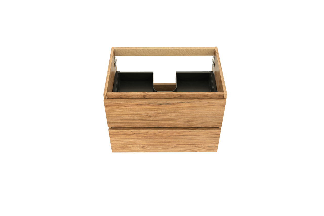 Balmani Lucida meuble sous-lavabo suspendu 75 x 55 cm teck 2 tiroirs