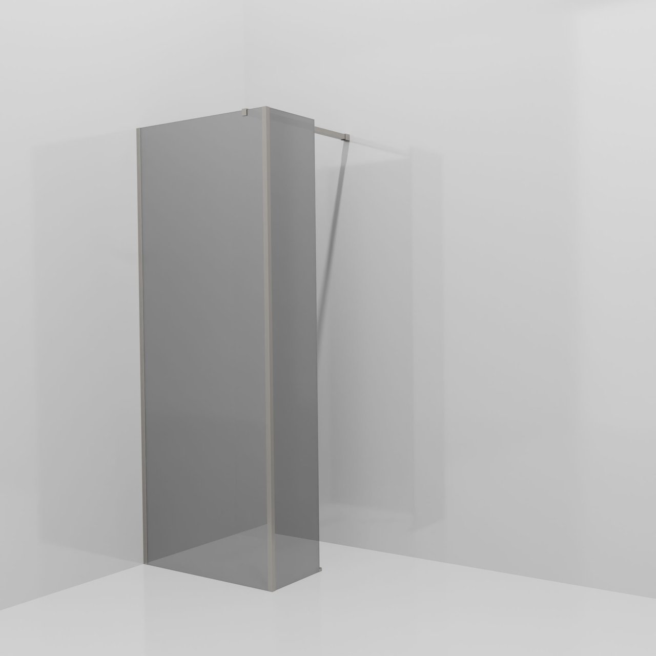 Balmani Modular douche à l'italienne avec paroi latérale fixe: 80 x 200 cm, Miroir Reflex, avec coating, Profil Brushed Inox
