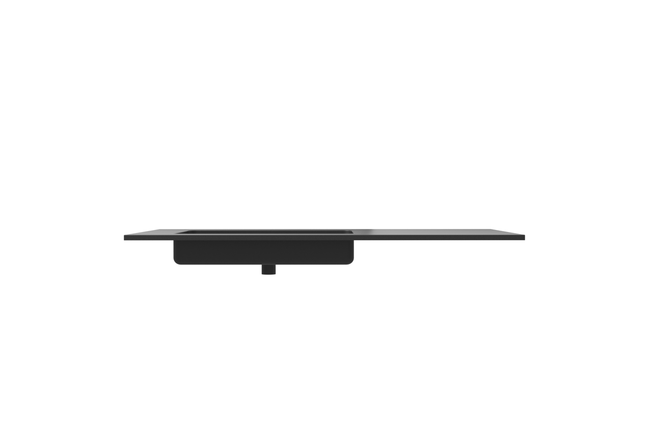 Storke Scuro asymmetrisch linkse wastafel mat kwarts 110 x 52 cm combinatie kast 35 cm