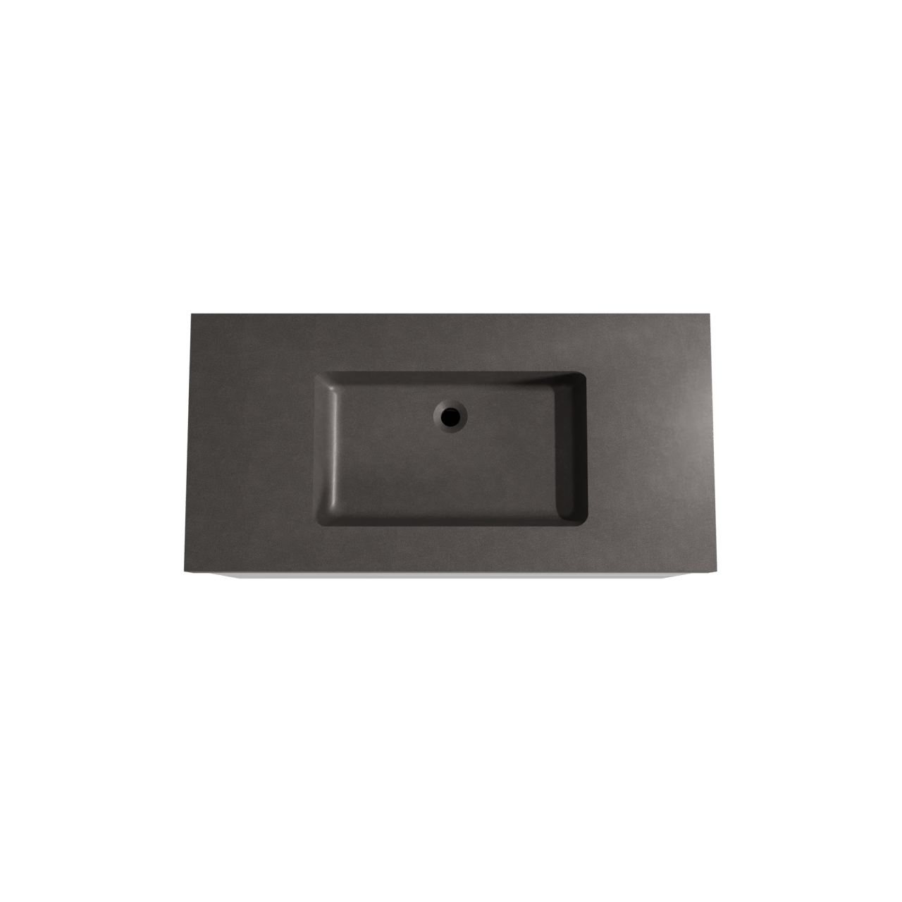 Storke Edge staand badkamermeubel 105 x 52 cm glanzend wit met Scuro High enkele wastafel in kwarts mat zwart