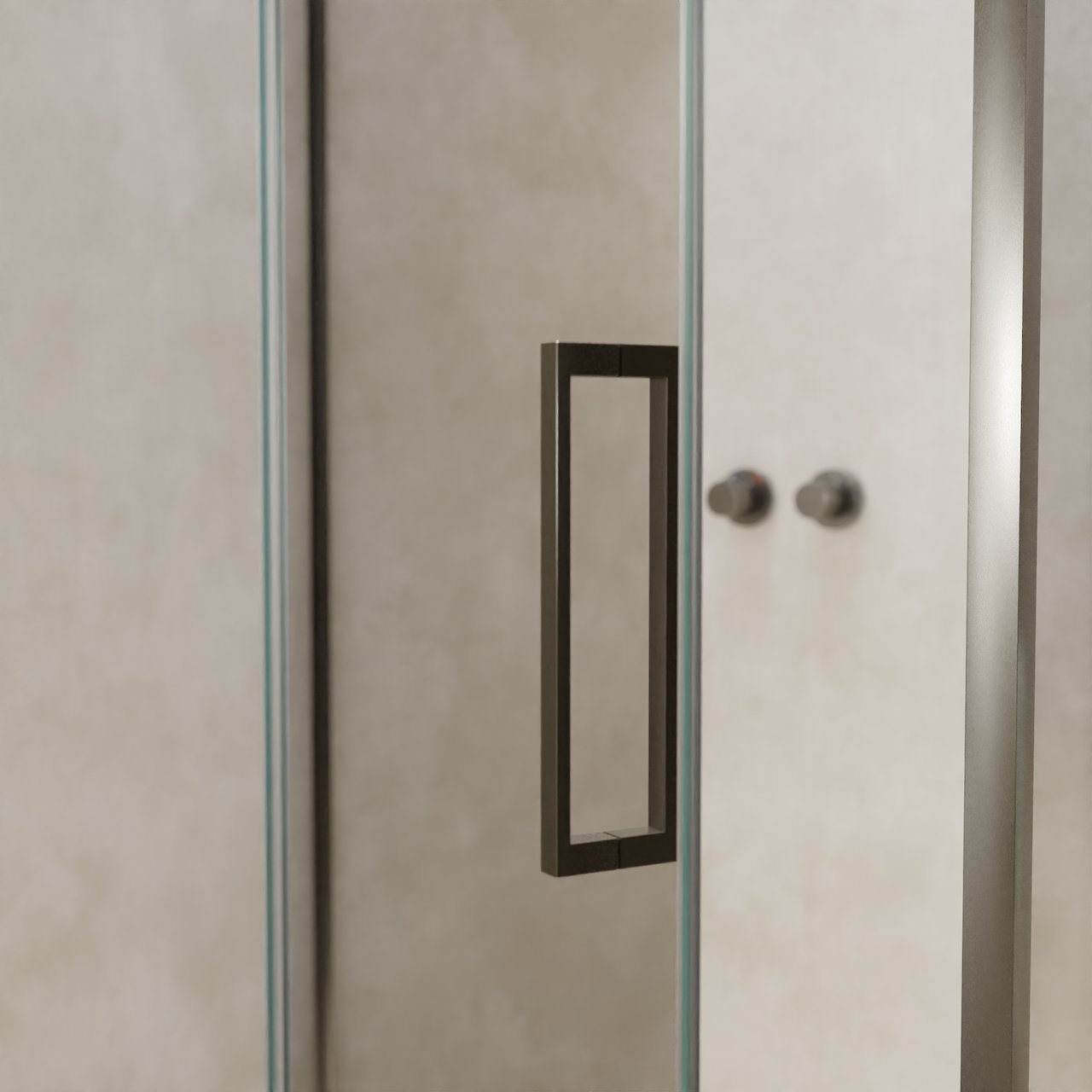 Balmani Senses Design douchehoek met linkse draaideur en vaste zijwand, 120 x 100 cm, Helder glas, Brushed GunMetal profielen