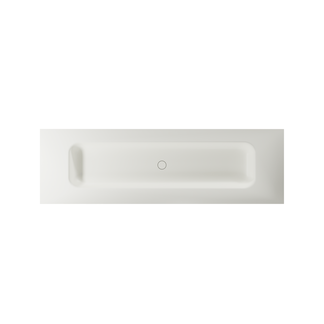 Balmani Arcato lavabo simple pour 2 trous de robinet Solid Surface mat 180 x 55 cm, crépine non incluse