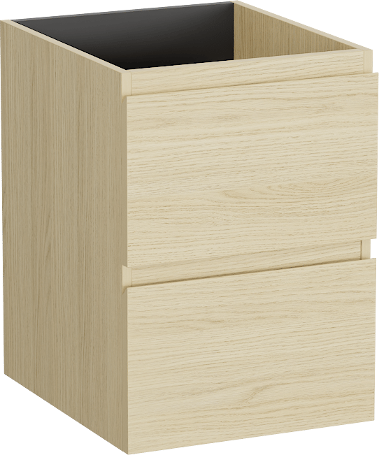 Linie Lado zwevende wastafelonderkast 40 x 46 cm Scandinavische eik 2 lades