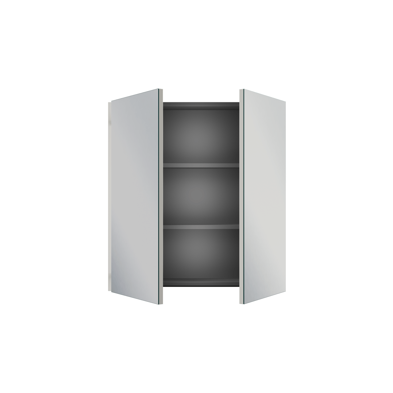 Linie Montro Spiegelschrank Bad: 70 x 75 cm, Weiß Glänzend