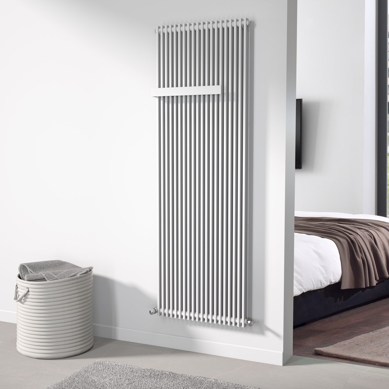 Vipera Corrason radiateur de salle de bains simple 60 x 180 cm chauffage central blanc mat raccordement latéral 1819W