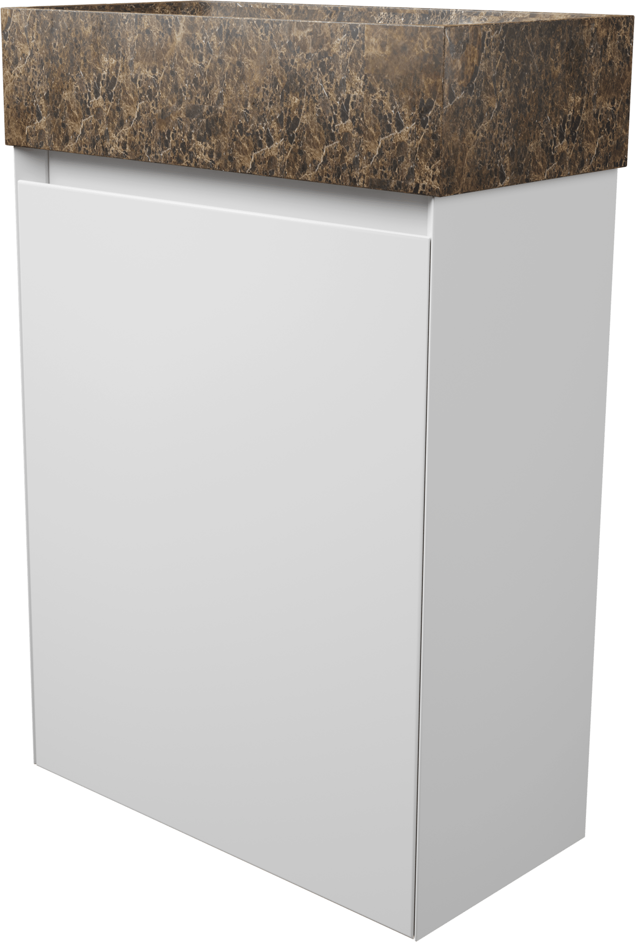 Balmani Mitra meuble wc suspendu 42 x 21 cm blanc mat avec Dama plan vasque en marbre Dark Emperador