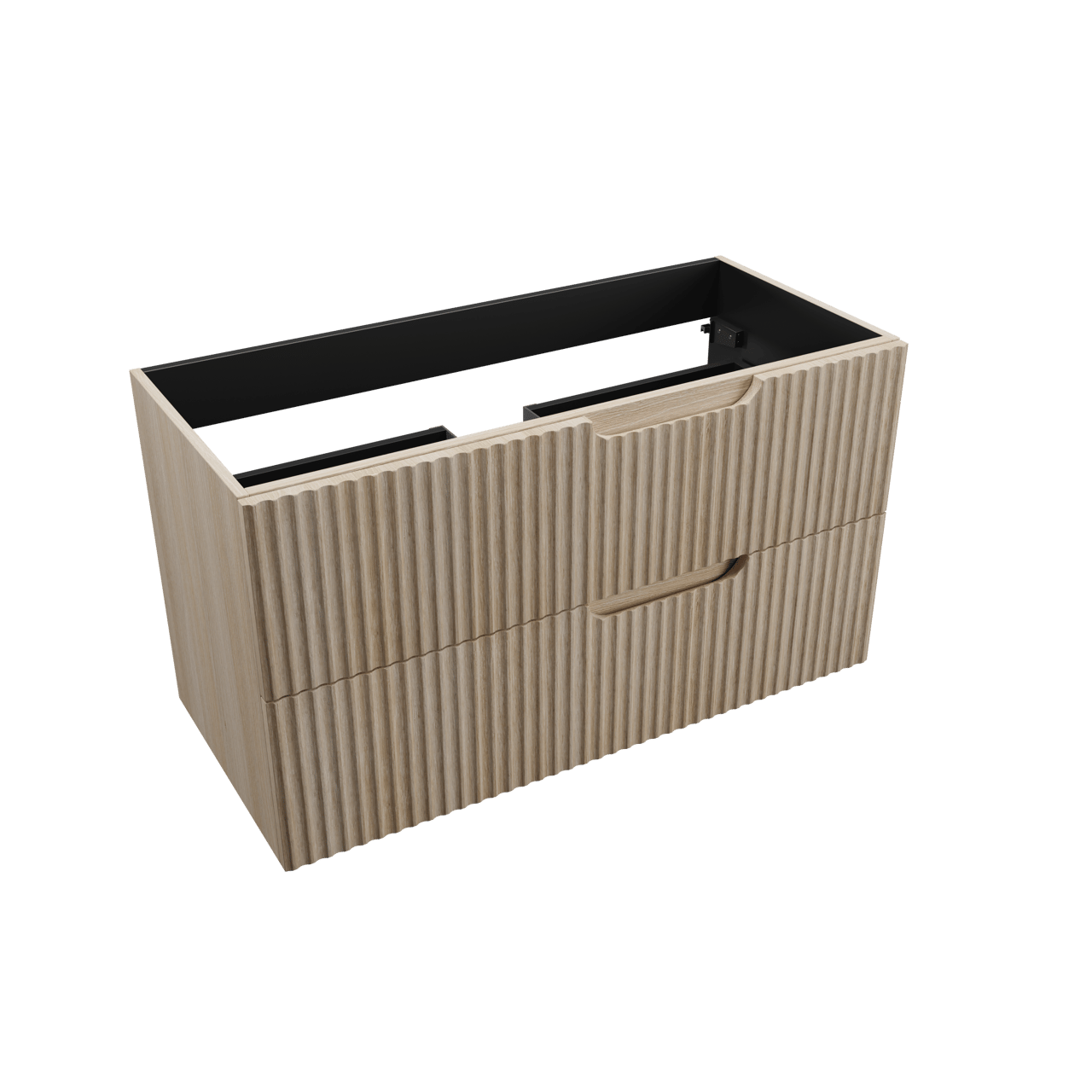 Linie Ribbo zwevende wastafelonderkast 100 x 46 cm lichte eik 2 lades