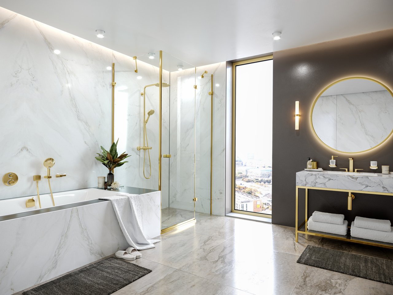 Hansgrohe Raindance Select S240 colonne de douche de pluie robinet thermostatique Polished Gold Optic