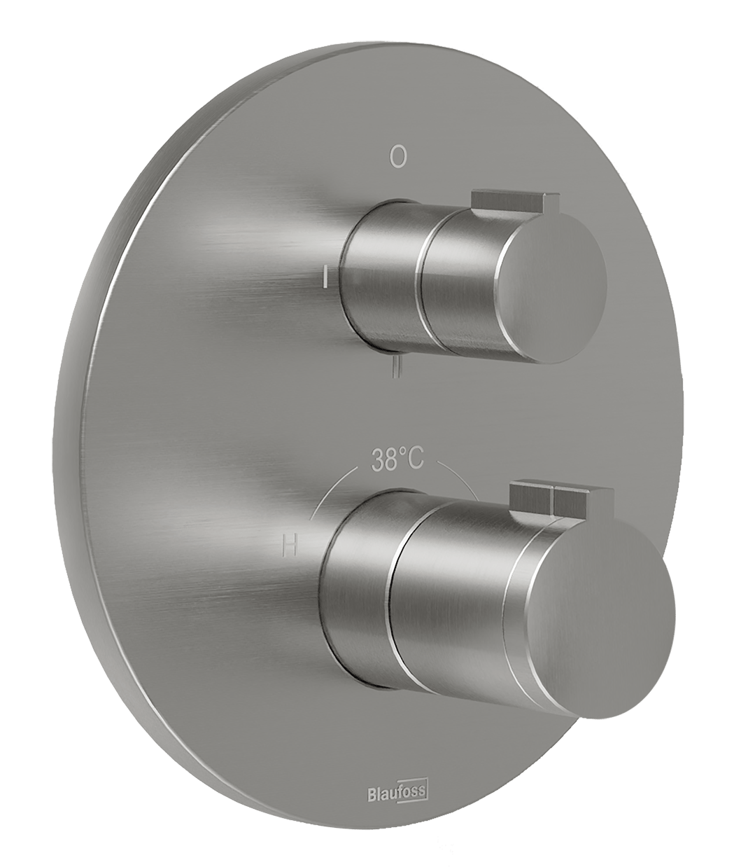 Blaufoss Smartbox Round Duschsystem: Unterputz, inkl. Thermostat-Duscharmatur, Brushed CoolMetal