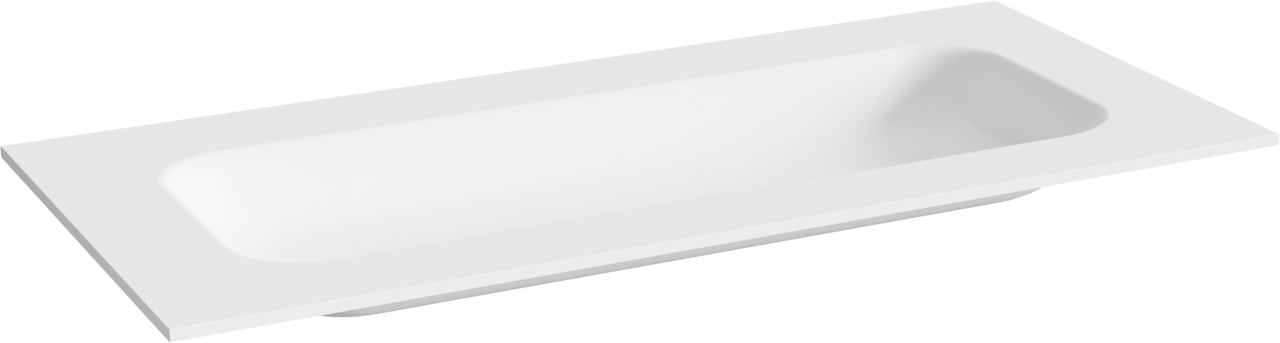 Balmani Tablo Arcato Einzelwaschtisch für 2 Armaturenlöcher, Solid Surface matt, 120 x 55 cm, inklusive Ablaufventil