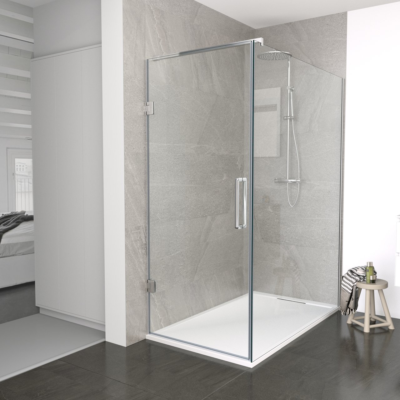 Balmani Modular douchedeur scharnieren en greep chroom