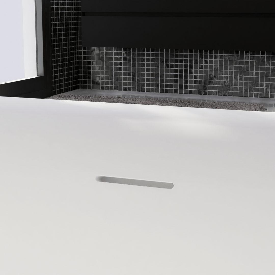 Balmani Rallanta Cresta rechthoekig vrijstaand bad 180 x 90 cm Solid Surface mat wit