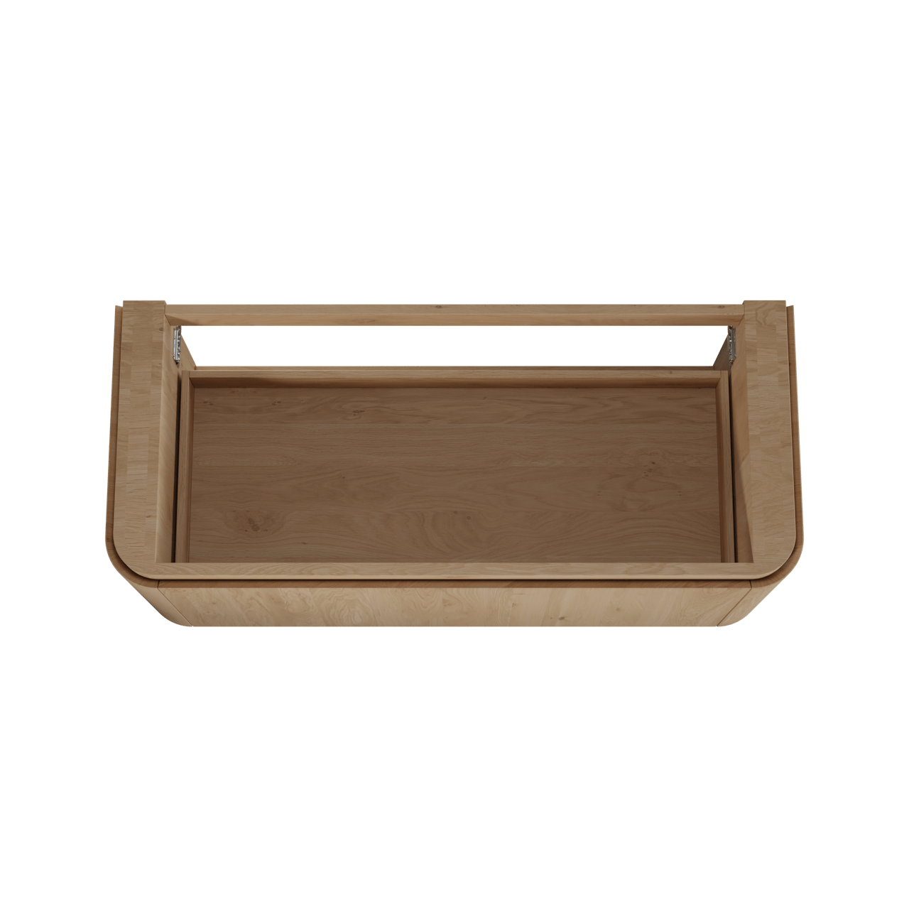 Balmani Moon hängender Waschbeckenunterschrank: 130 x 55 cm, Eiche Natur, 2 Schubladen