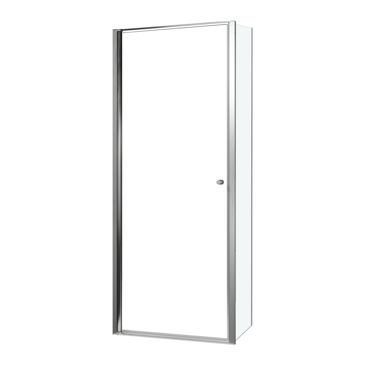 Luca Varess Kuresa douche d'angle porte pivotante avec paroi latérale fixe 85 x 80 x 200 cm verre transparent et profil chrome brillant