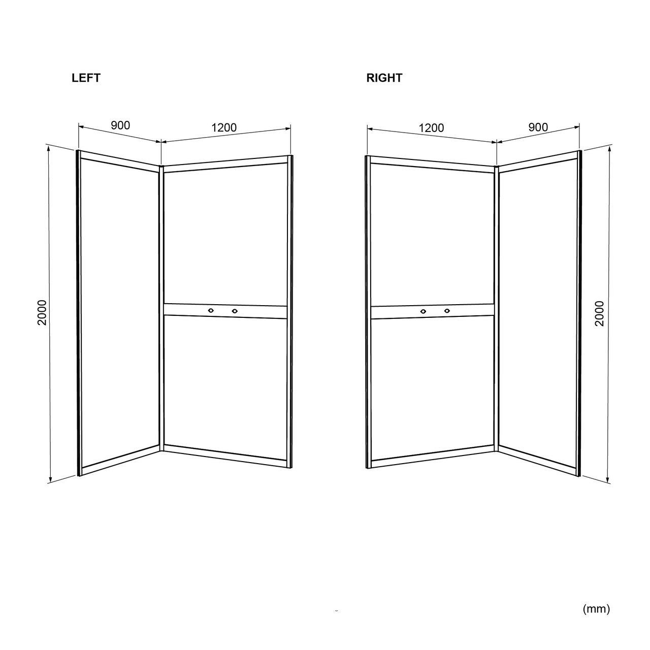 Luca Varess Talan rechthoekige douchecabine met draaideuren 90 x 120 cm helder glas mat zwart profiel