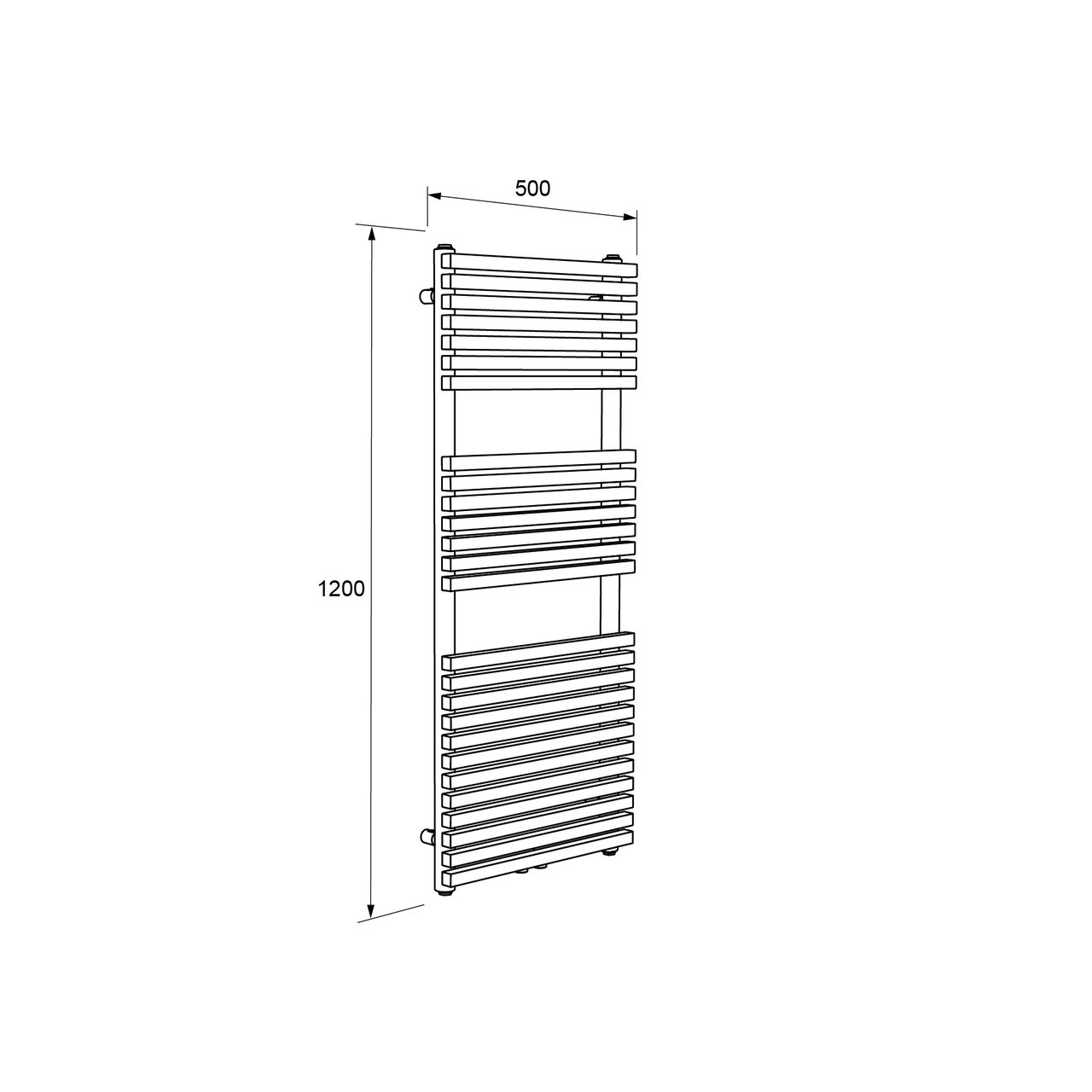 UNIQUEMENT POUR ALLEMAGNE - Vipera Vesuvio sèche-serviettes simple 50 x 120 cm chauffage électrique blanc mat raccordements latéral et central possibles 808W, résistance incluse