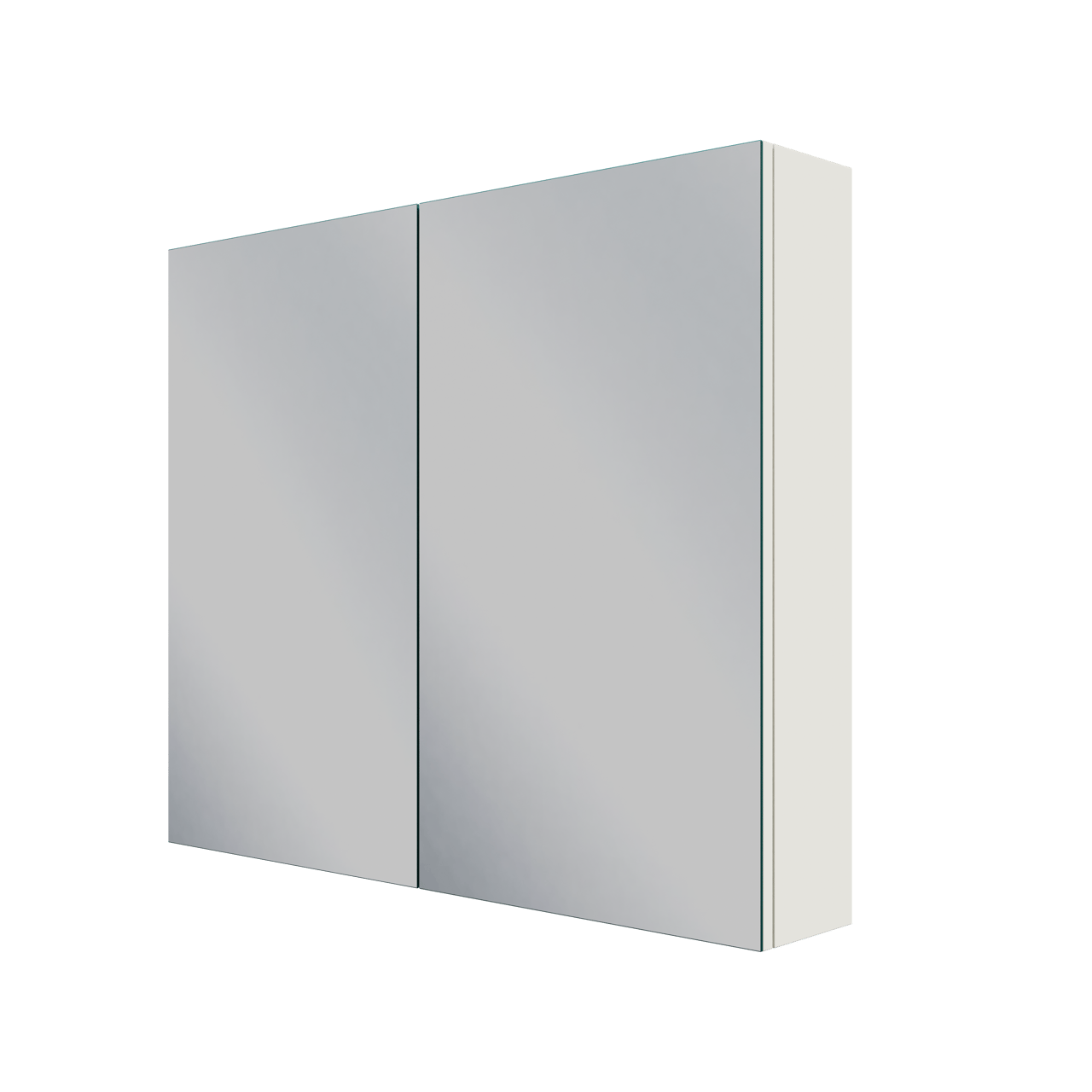 Linie Montro Spiegelschrank Bad: 90 x 75 cm, Weiß Glänzend