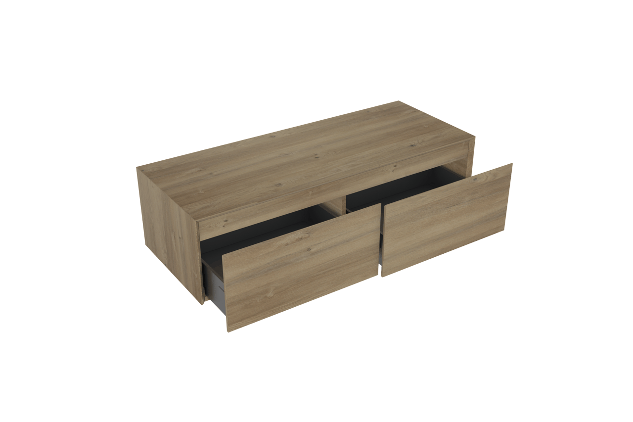 Storke Edge Modulo meuble sous-vasque suspendu 120 x 48 cm chêne brut 2 tiroirs