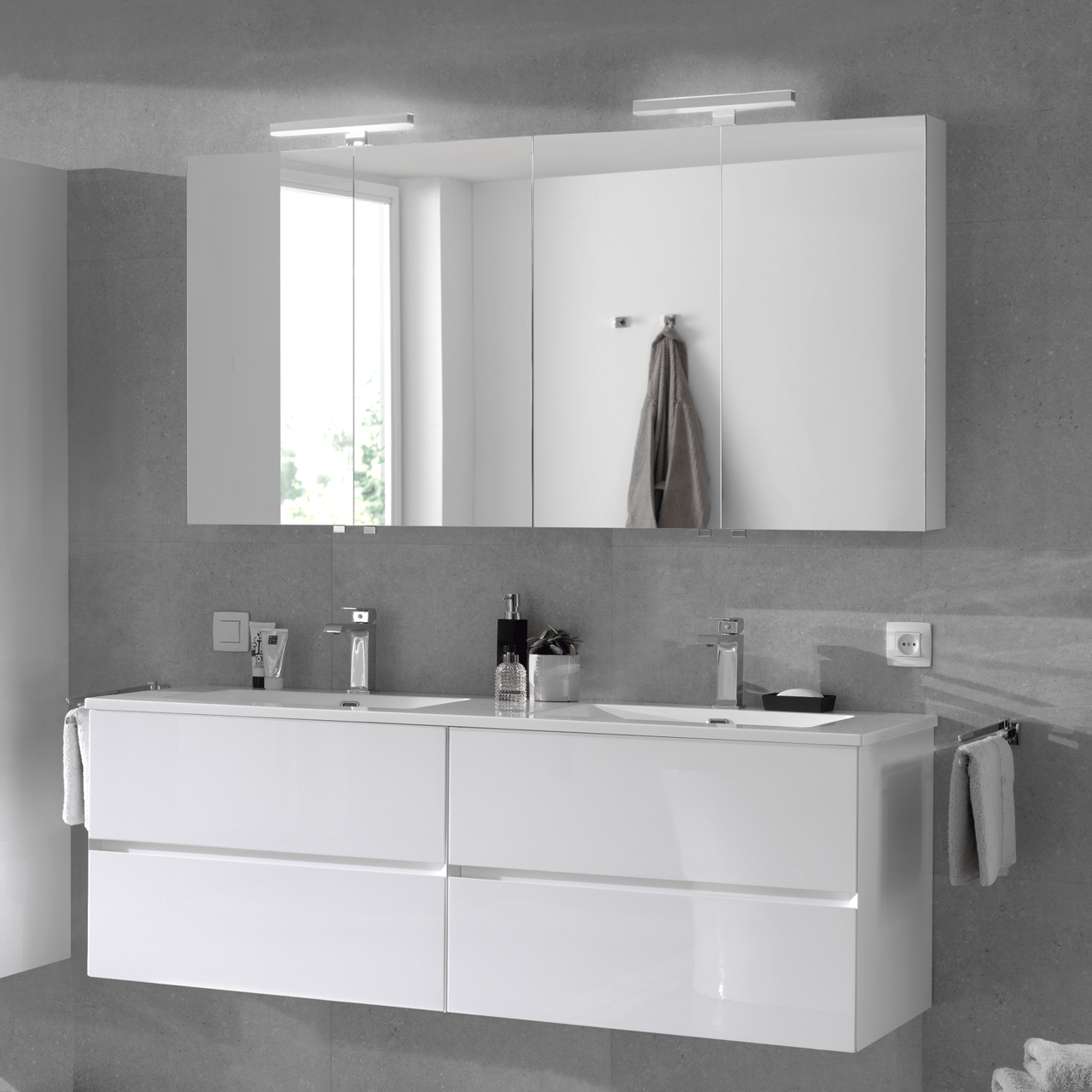 Storke Reflecta armoire de toilette 65 x 75 cm Blanc Brillant
