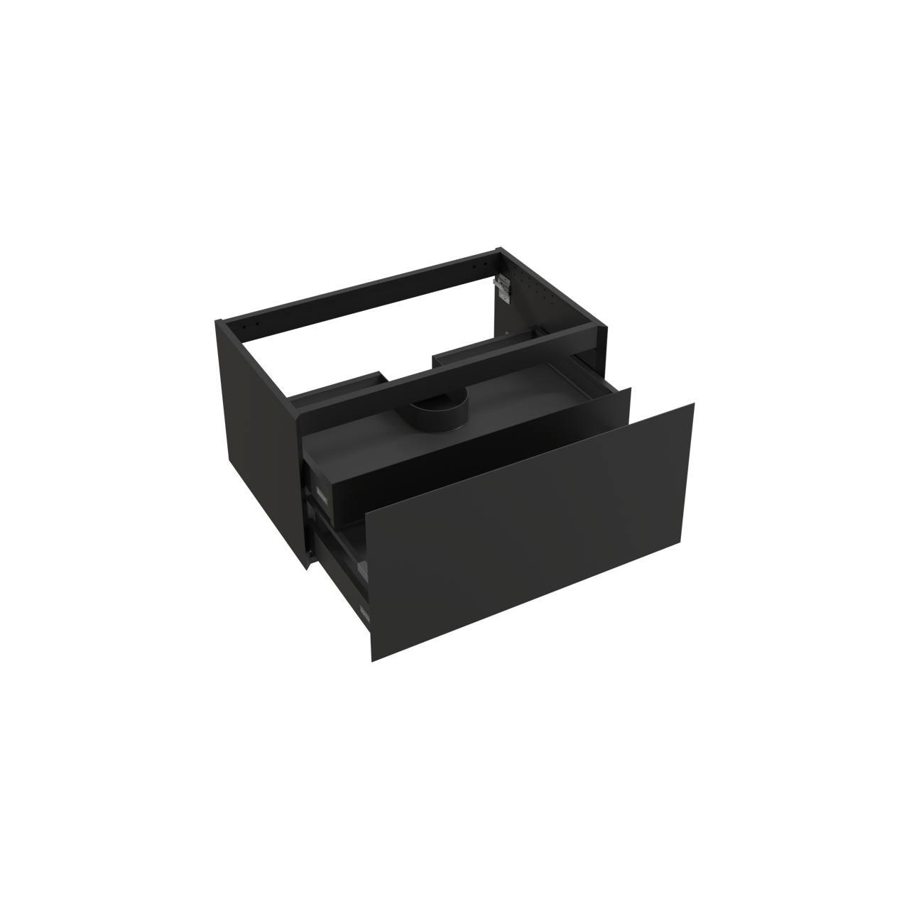 Balmani Idra by Mitra meuble sous-lavabo suspendu 90 x 55 cm noir mat 2 tiroirs