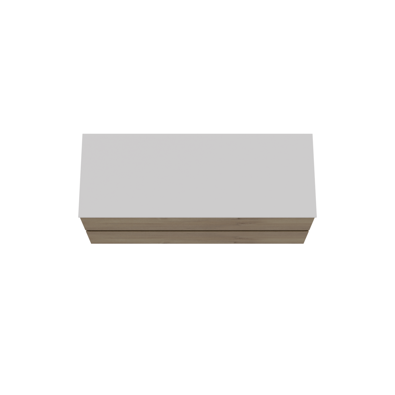 Storke Edge zwevend badmeubel 120 x 46 cm ruw eiken met Tavola enkel of dubbel wastafelblad in solid surface mat wit