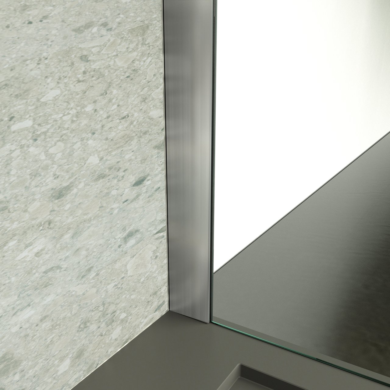 Balmani Modular inloopdouche 110 x 200 cm helder glas geborsteld inox profiel