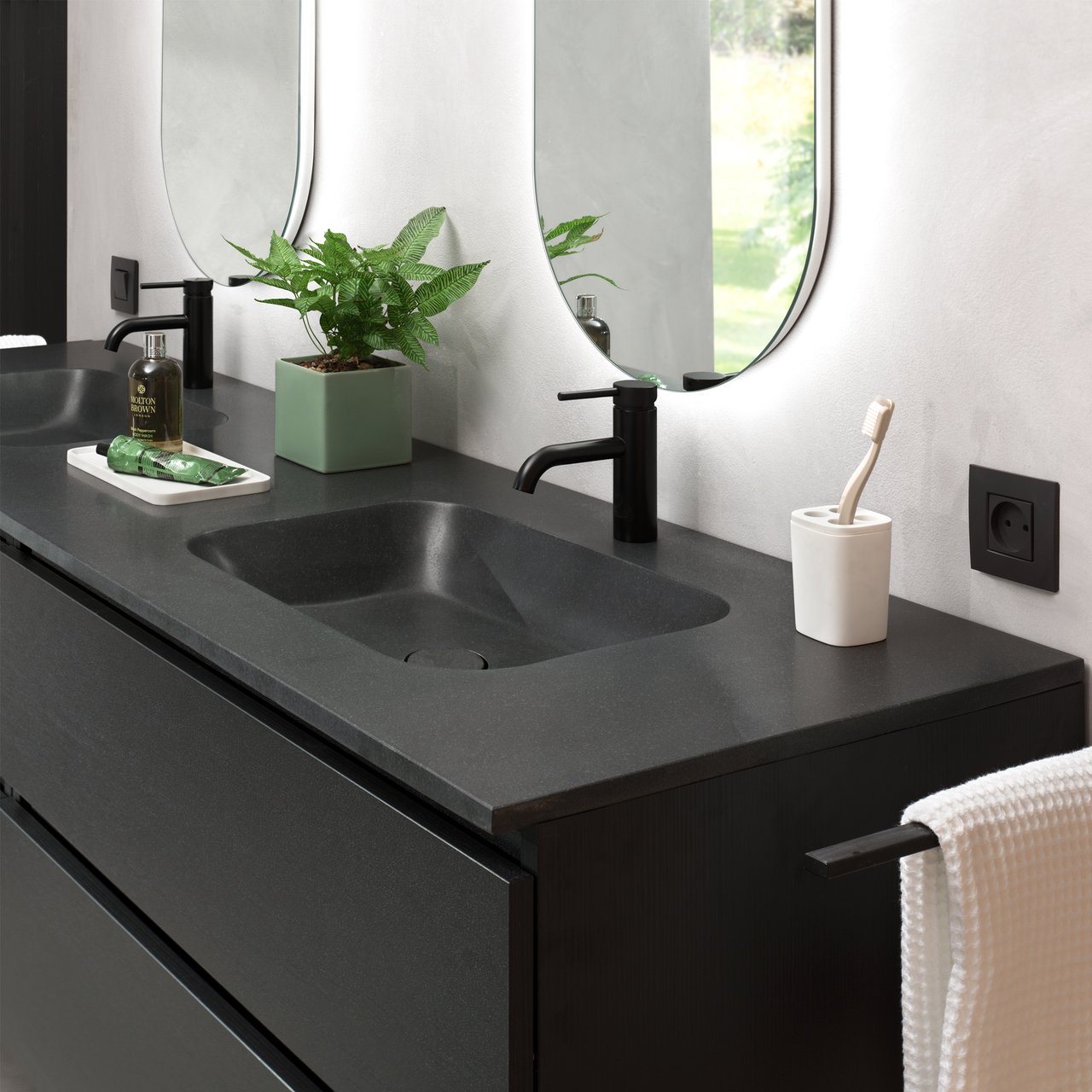 Blaufoss Round S robinet de lavabo noir mat