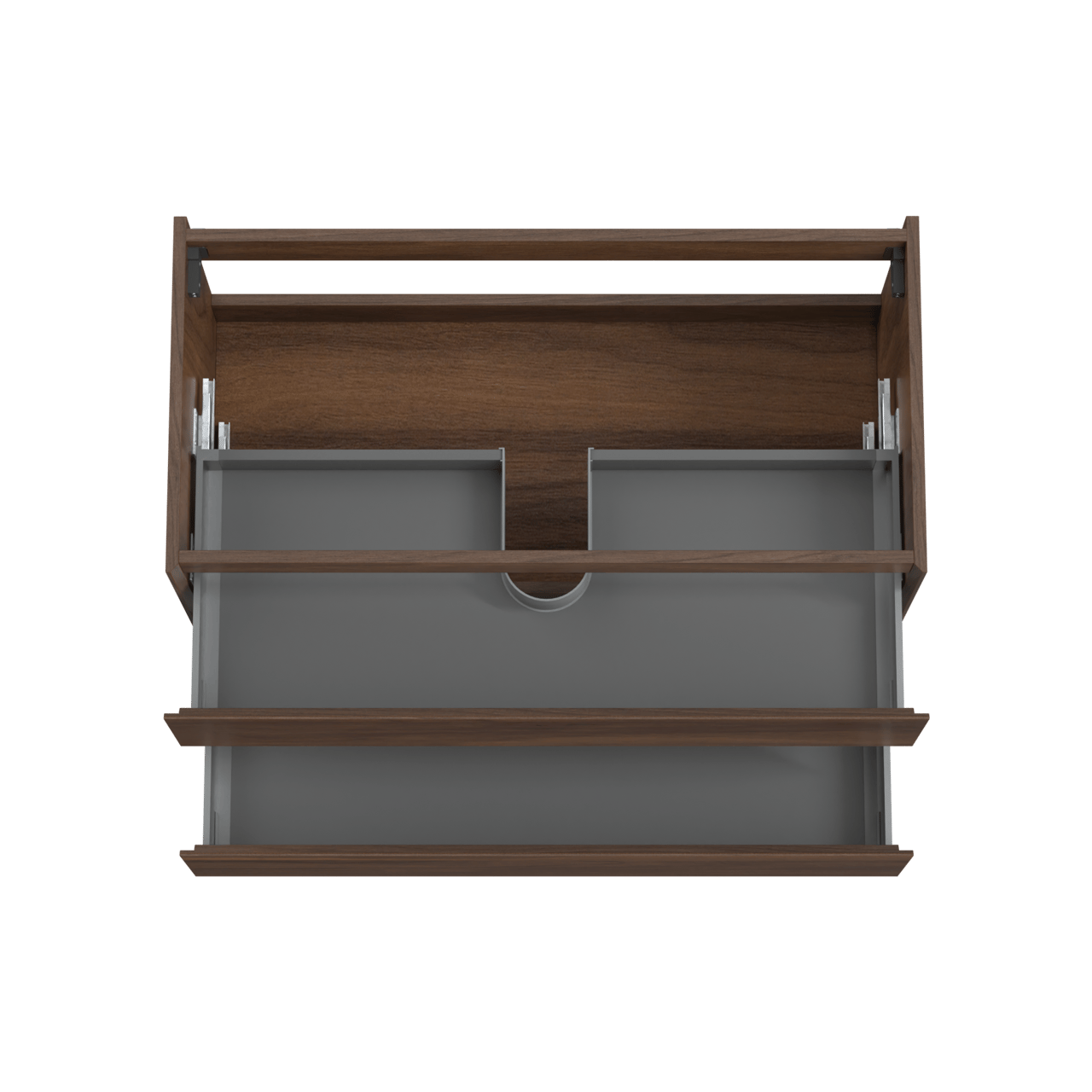 Storke Edge zwevende wastafelonderkast 105 x 52 cm notelaar 2 lades