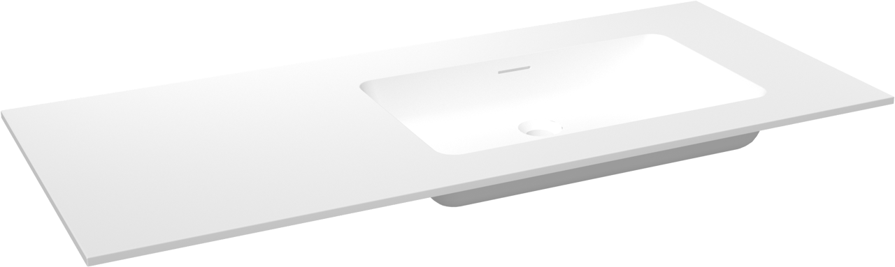 Storke Mata Waschtisch, rechts, Solid Surface matt, 120 x 52 cm, Schrankkombination 35 cm