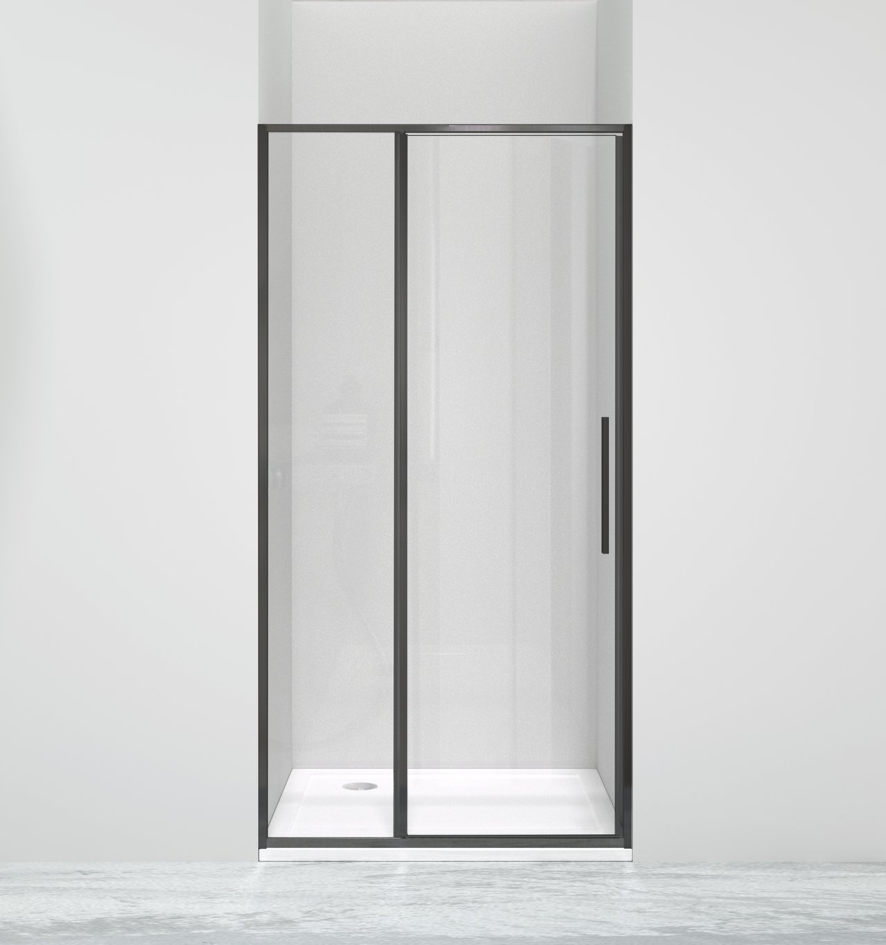 Luca Varess Morano porte pivotante 100 x 190 cm verre transparent profil noir mat