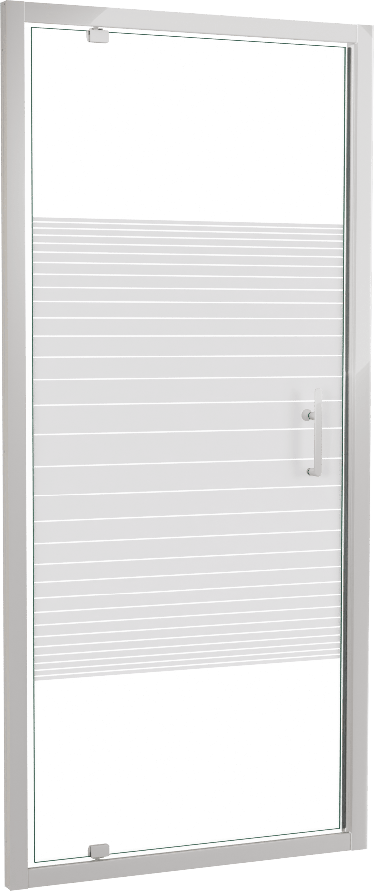 SanyOne Anton Dusche Drehtür 90 cm x 190 cm Gestreift Glas glänzend Weiß Profil