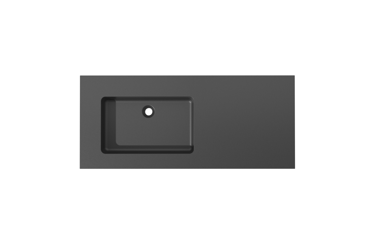 Storke Scuro High Waschtisch, links, Quarz matt, 120 x 52 cm