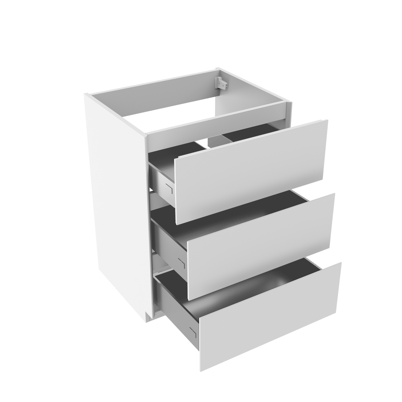 Storke Edge meuble sous-lavabo a poser 65 x 52 cm Blanc Brillant 3 tiroirs