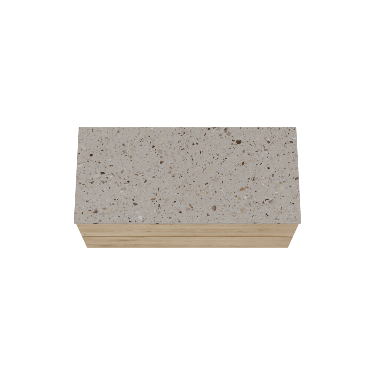 Balmani Lucida meuble salle de bains suspendu 120 x 55 cm chêne brut avec Stretto tablette simple ou double en terrazzo greige terrazzo