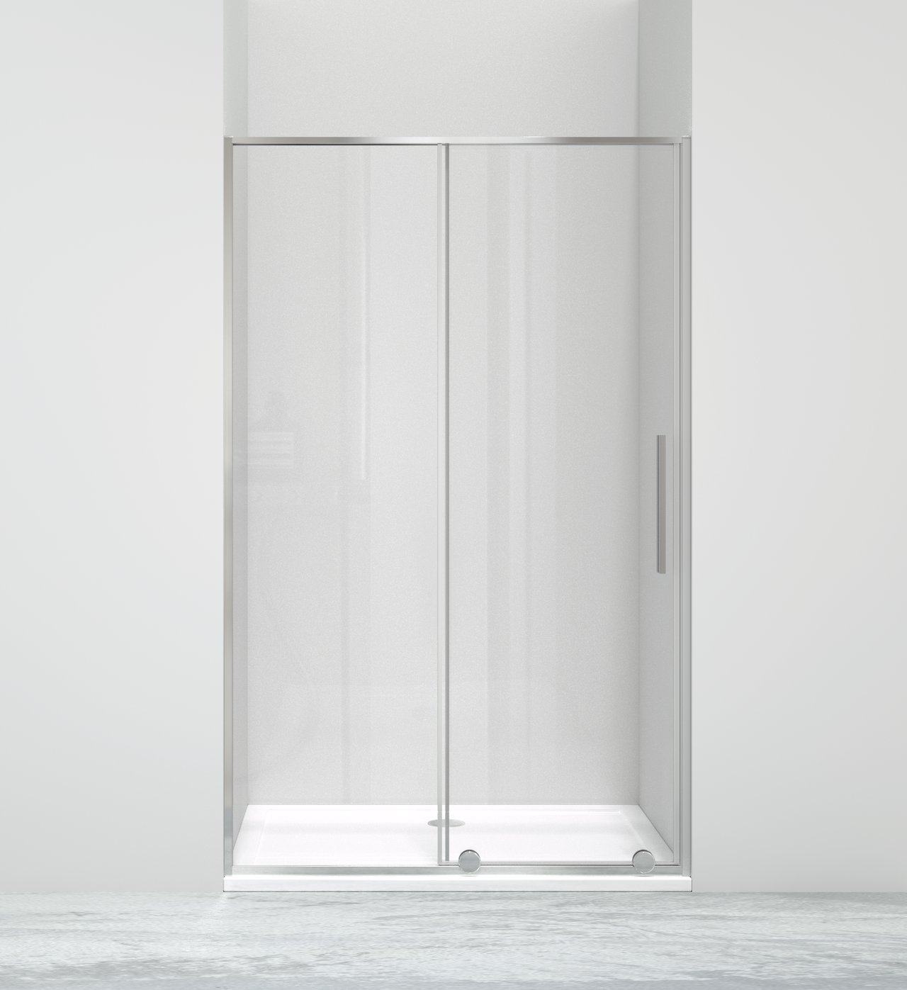 Luca Varess Morano porte coulissante 120 x 190 cm verre transparent profil chrome brillant