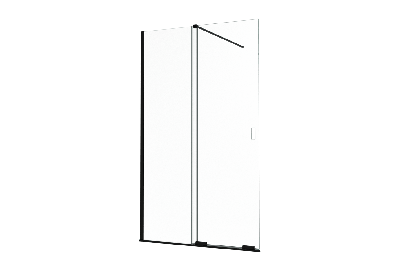 Balmani Move Slide  Walk-In-Dusche mit Schiebetür 120 x 200 cm Klarglas, inklusive Coating, matt schwarz Profil