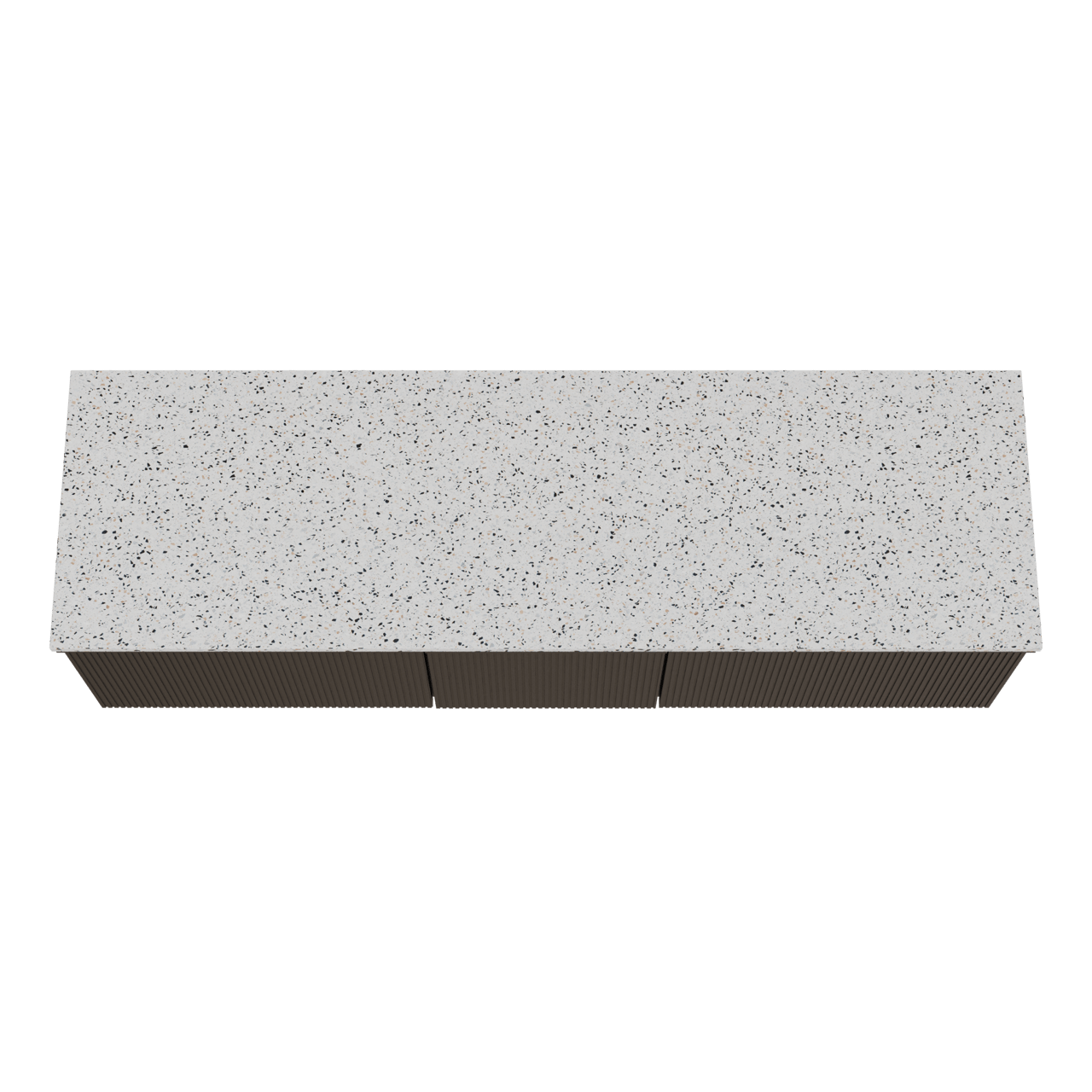 Balmani Forma meuble salle de bains suspendu 180 x 55 cm chêne noir avec Stretto tablette simple ou double en blanc/noir mat terrazzo, Nervure droite symétrique verticale